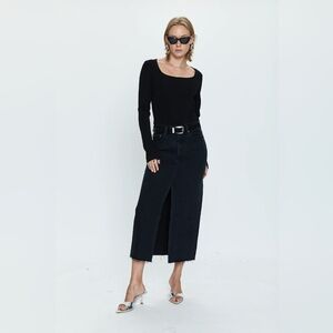 Pistola Alice Denim Midi Skirt